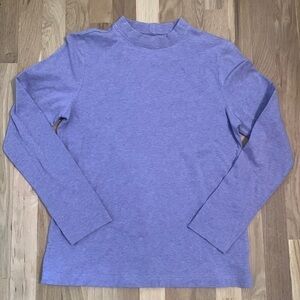 Croft & Barrow Cotton Long Sleeve Mock Turtleneck Top Light Purple Women’s M